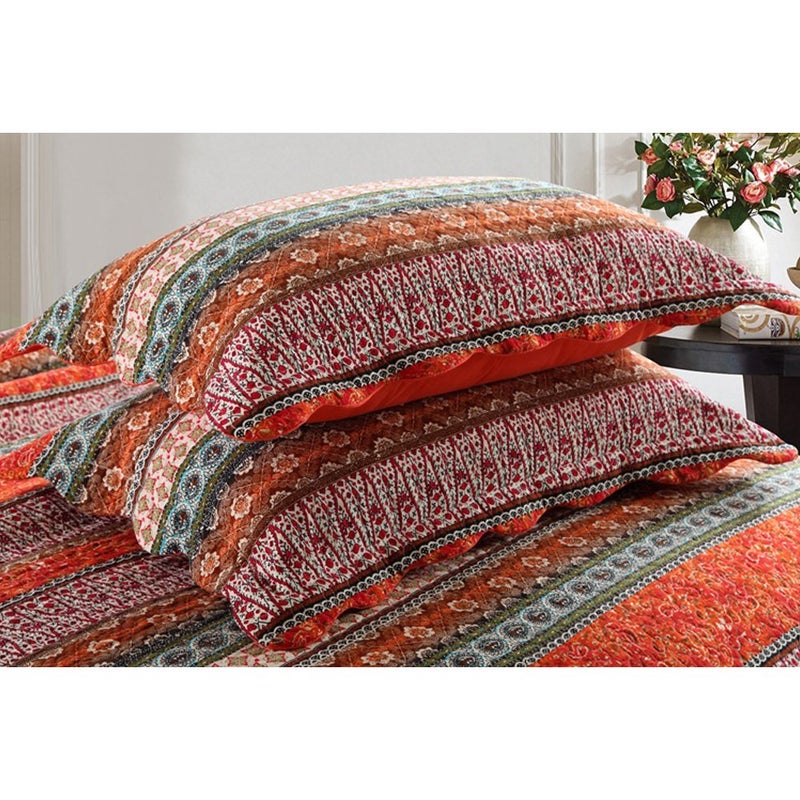 NEWLAKE Striped Classical Cotton 3-Piece Patchwork Bedspread Quilt Sets, King Size - Image 4
